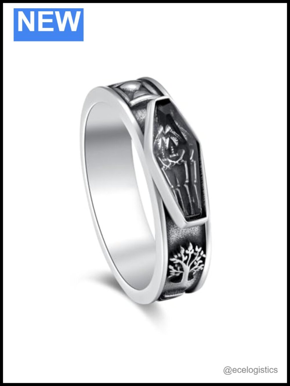 925 Sterling Silver Memento Mori Skull Ring Stoic Reminder Statement Ring